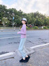 陶芙（taofu）防曬運動(dòng)服套裝女夏季專(zhuān)業(yè)健身速干皮膚衣戶(hù)外公路自行車(chē)騎行裝備 粉紫色兩件套（灰褲） S 曬單實(shí)拍圖