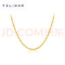 謝瑞麟（TSL）七夕禮物18K金項(xiàng)鏈水波紋素鏈時尚簡約鎖骨鏈送禮BD458 曬單實(shí)拍圖