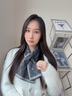 Siggi純羊毛圍巾秋冬女菱形格雙面針織提花交叉保暖圍脖生日節日禮物 曬單實(shí)拍圖