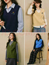 茵曼（INMAN）茵曼2025冬女裝新款米雷聯(lián)名合作老錢(qián)風(fēng)絞花針織馬甲 黃色 XL 曬單實(shí)拍圖
