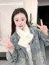 珩昀冬季加厚保暖仿兔毛脖套男士圍巾ins女士假領(lǐng)子毛毛護頸椎圍脖女 布標款*米色【1條裝】 曬單實(shí)拍圖