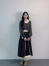 歐迪惠（Oudihui）法式連衣裙女裝2025年秋季新款衣服搭配一整套學(xué)院風(fēng)減齡裙子套裝 黑色三件套 S 曬單實(shí)拍圖