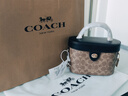 蔻馳（COACH）【品牌直供】女士人造革配皮斜挎單肩手提包 棕黃色拼黑色 曬單實拍圖