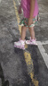 小狀元輪滑鞋兒童全閃溜冰鞋男女防撞旱冰鞋套裝【中小學(xué)適用】粉M 曬單實(shí)拍圖