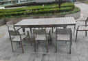藤朝家具（Teng chao jia ju）戶(hù)外桌椅奶茶店簡(jiǎn)約露臺鋁合金庭院露天外擺室外休閑長(cháng)桌餐桌 8+180cm伸縮鋁合金長(cháng)桌【展2.3M】 曬單實(shí)拍圖