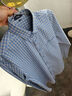 杉杉【純棉磨毛】長(cháng)袖襯衫男新款休閑商務(wù)易打理格子襯衣 藍色格紋 40 曬單實(shí)拍圖
