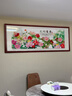 畫(huà)中畫(huà)花開(kāi)富貴牡丹客廳裝飾畫(huà)國(guó)畫(huà)中式風(fēng)景梅花沙發(fā)背景墻實(shí)木掛畫(huà)成品 花開(kāi)富貴（牡丹）-M 實(shí)木框-180x75-帶有機(jī)玻璃 曬單實(shí)拍圖