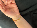 黃金谷生日禮物三生三世金包銀手鐲素圈實(shí)心包黃金亮面手鐲簡(jiǎn)約女友老婆 單圈60mm 曬單實(shí)拍圖