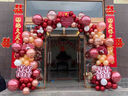 MPPMCK結婚氣球拱門(mén)農村大門(mén)裝飾酒店訂婚宴婚禮氣球門(mén)套裝婚慶喜慶路引 【款】寶石紅結婚拱門(mén) 標準【寬3.6米*高2.5米】 曬單實(shí)拍圖