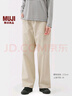 無(wú)印良品（MUJI）女式水洗人字紋工裝直筒褲褲子女款長(cháng)褲休閑褲純棉女裝25年秋季 象牙色 M （160/66A） 曬單實(shí)拍圖
