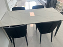 凡特斯蒂餐桌 意式巖板餐桌椅組合小戶型現(xiàn)代家用長方形依諾巖板吃飯桌子 【全托底板】餐桌+4娃娃椅 160cm  *80cm*76cm 曬單實拍圖