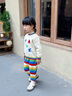 幼歌（YOUGE）嬰幼兒2025秋季新款彩虹撞色童趣柔軟貓咪毛衣套裝 淺杏毛衣（五彩領(lǐng)口） 90 cm 曬單實拍圖