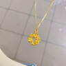 中國黃金（CHINA GOLD）花環(huán)黃金項鏈女士足金蝴蝶櫻花吊墜七夕教師節禮物送女朋友老婆 櫻花蝴蝶吊墜【贈S925鏈】約1.9g 曬單實(shí)拍圖
