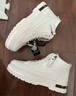 花花公子（PLAYBOY）男鞋高幫秋冬季新款2025休閑復(fù)古厚底增高透氣皮鞋子男潮流馬丁靴 白色 41 曬單實(shí)拍圖