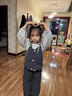 G.DUCKKIDS小黃鴨女童秋季套裝2025新款洋氣兒童毛線(xiàn)馬甲三件套女寶寶春秋裝 灰色 90 建議1~2歲【 80-90cm】cm 曬單實(shí)拍圖
