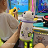 babycare百變恐龍兒童保溫杯嬰兒寶寶學飲杯吸管水杯水壺霸王龍不銹鋼上學 曬單實拍圖