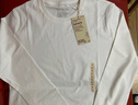 無(wú)印良品（MUJI）女式 雙羅紋編織 圓領(lǐng)長(cháng)袖T恤 淺灰色 L 曬單實(shí)拍圖