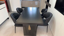 楒森亞克力巖板餐桌純黑輕奢現代簡(jiǎn)約家用小戶(hù)型下掛長(cháng)方形懸浮餐桌椅 啞光純黑 1.6米 （一桌四椅） 曬單實(shí)拍圖