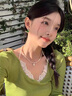 KRISTEN JUDI綠色蝴蝶耳環(huán)女銀針耳飾甜美耳釘小眾輕奢高級感合成水晶七夕禮物 金色實(shí)用生日禮物送女友老婆閨蜜 曬單實(shí)拍圖