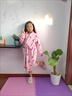 G.DUCKKIDS童裝兒童浴袍男女童法蘭絨秋冬季加厚睡袍中大童珊瑚絨卡通睡衣 粉色草莓 135（S）建議身高120-140 曬單實(shí)拍圖