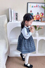 班喜迪女童連衣裙秋裝2025新款寶寶裙子洋氣小女孩格子裙兒童公主裙春秋 藍色 90 曬單實(shí)拍圖