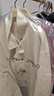 范思藍恩白色全羊毛立領(lǐng)單排扣短款大衣女秋冬2024新款外套14218 奶白色 M 曬單實(shí)拍圖