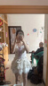 純欲蓬蓬裙套裝設計感碎花收腰上衣+蕾絲蛋糕半裙少女兩件套夏季 兩件套（上衣+半裙）(不送項圈） M （建議95-105斤穿） 曬單實(shí)拍圖