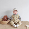 G.DUCKKIDS小黃鴨童裝嬰兒衣服春秋一歲男寶寶秋裝背帶褲套裝帥氣連體外出服 卡其色 90cm 90碼建議1~2歲【 80-】cm 曬單實(shí)拍圖
