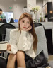 莜仙格2025小個(gè)子秋冬裝套裝女針織背帶連衣裙奶系穿搭感毛衣裙子兩件套 黑色裙子【單件】 L 建議 100-110斤穿 曬單實(shí)拍圖