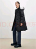 太平鳥(niǎo)零重力毛領(lǐng)中長(cháng)羽絨服女冬連帽保暖服白鴨絨 黑色 S 曬單實(shí)拍圖