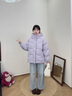 波司登25新款羽絨服女短款寬松休閑通勤連帽冬季舒適保暖外套B250245202 風(fēng)鈴淡紫6453 S 160/84A 體重約100-110斤 曬單實(shí)拍圖