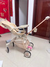 semmook遛娃神器嬰兒推車0-6歲用折疊可坐可躺帶減震雙向高景觀溜娃車 香檳金皮蓬【雙餐盤】 曬單實拍圖