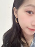 TFY啞光磨砂復古金色大圈圈圓圈耳環(huán)女2025年新款925純銀針素圈耳圈 啞光金色耳圈【925銀針】 曬單實拍圖
