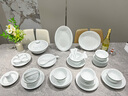 漢茗高白泥釉下彩景德鎮玲瓏瓷碗盤(pán)餐具整套高檔家用碗碟套裝喬遷禮物 【升級款-10人位】70件丨定制錦盒 曬單實(shí)拍圖