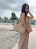 CinvaiKrose托特包女包2025新款大容量通勤單肩包包生日七夕情人節(jié)禮物送女友 菱格米白【送女友老婆走心實用】 曬單實拍圖