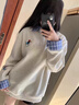 莜仙格美式可愛(ài)小狗polo領(lǐng)襯衫假兩件衛衣男女秋冬新款韓系慵懶外套上衣 淺灰色好貨 【春秋款】 L 建議 100-120斤 曬單實(shí)拍圖