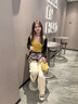 美麗衣櫥純棉高街牛仔褲女2025春秋直筒百搭寬松休閑闊腿米白色褲子女 曬單實(shí)拍圖