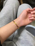 筱惠金包銀手鐲女款素圈古法推拉可調節(jié)實心手環(huán)亮光面鐲子送女友禮物 古法推拉手鐲-總重約40克 包金3克 曬單實拍圖