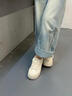 蜘蛛王女鞋2025秋季新款百搭板鞋厚底丑萌面包鞋韓版增高小白鞋子女款 米白【軟彈牛皮鞋墊】 37 (235mm) 曬單實(shí)拍圖
