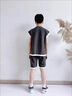 WVD國際品牌男童夏裝2025新款中大童無(wú)袖背心帥氣運動(dòng)兩件套 灰色 120 cm:碼身高1.1米:30-45斤 曬單實(shí)拍圖