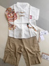 漢宮優(yōu)品周歲禮服男寶寶夏季短袖套裝中國風兒童夏裝嬰兒衣服中式男童漢服 皮影戲短袖套裝 A款 100 曬單實拍圖