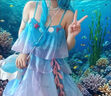 益寶小能手朵莉亞cos服全套動(dòng)漫c服王者榮耀游戲動(dòng)漫人魚公主可愛少女卡通 朵莉亞【c服裝+假發(fā)+發(fā)飾貝殼】 M 曬單實(shí)拍圖
