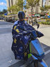 夢(mèng)多福 電動(dòng)車(chē)擋風(fēng)被秋冬季加厚加絨親子防風(fēng)被摩托車(chē)罩護膝防水擋風(fēng)衣 藏青護肩護脖丨加厚超暖奧粒絨丨720°全包0透風(fēng) 曬單實(shí)拍圖