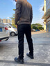 吉普（JEEP）美國(guó)正品純棉牛仔褲男士秋冬季款修身直筒彈力商務(wù)休閑水洗長(zhǎng)褲子 純黑色 常規(guī) 【官方正品】 32 【適合140斤左右】 曬單實(shí)拍圖