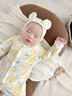 迪士尼（Disney）2件裝 嬰兒連體衣新生兒衣服純棉春秋款套裝打底寶寶秋冬哈衣爬服 凈色綠甜梨+滿印黃檸檬 90cm 曬單實(shí)拍圖