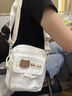 途尊日韓小包包女可愛(ài)小熊學(xué)生單肩包出行旅游小挎包隨身斜挎包手機包 白色【小熊小挎包】 曬單實(shí)拍圖
