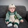 G.DUCKKIDS嬰兒連體衣服純棉春秋款男寶寶春裝可愛超萌外出小月齡外套裝春季 綠色恐龍連體衣 66cm 66碼（0-5個月） 建議身高 曬單實拍圖