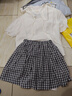 方糖姑娘初中生時(shí)尚女孩套裝裙子少女夏季中學(xué)生學(xué)院風(fēng)大童兩件套潮女孩子 9961套裝（上衣+短裙） M 曬單實(shí)拍圖