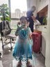 憶愛冰雪奇緣愛莎公主裙女童艾莎女王裙子兒童演出服六一兒童節(jié)連衣裙 夏款 冰雪藍(lán) 110 曬單實拍圖