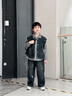 G.DUCKKIDS小黃鴨男童春裝牛仔馬甲套裝2025新款中大童痞帥男孩襯衫扎染三件 黑色 襯衫+馬甲+褲子 150 曬單實(shí)拍圖